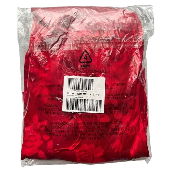 Victoria's Secret Red Burnout Satin Robe + Corset Set, M/L - Picture 5 of 7